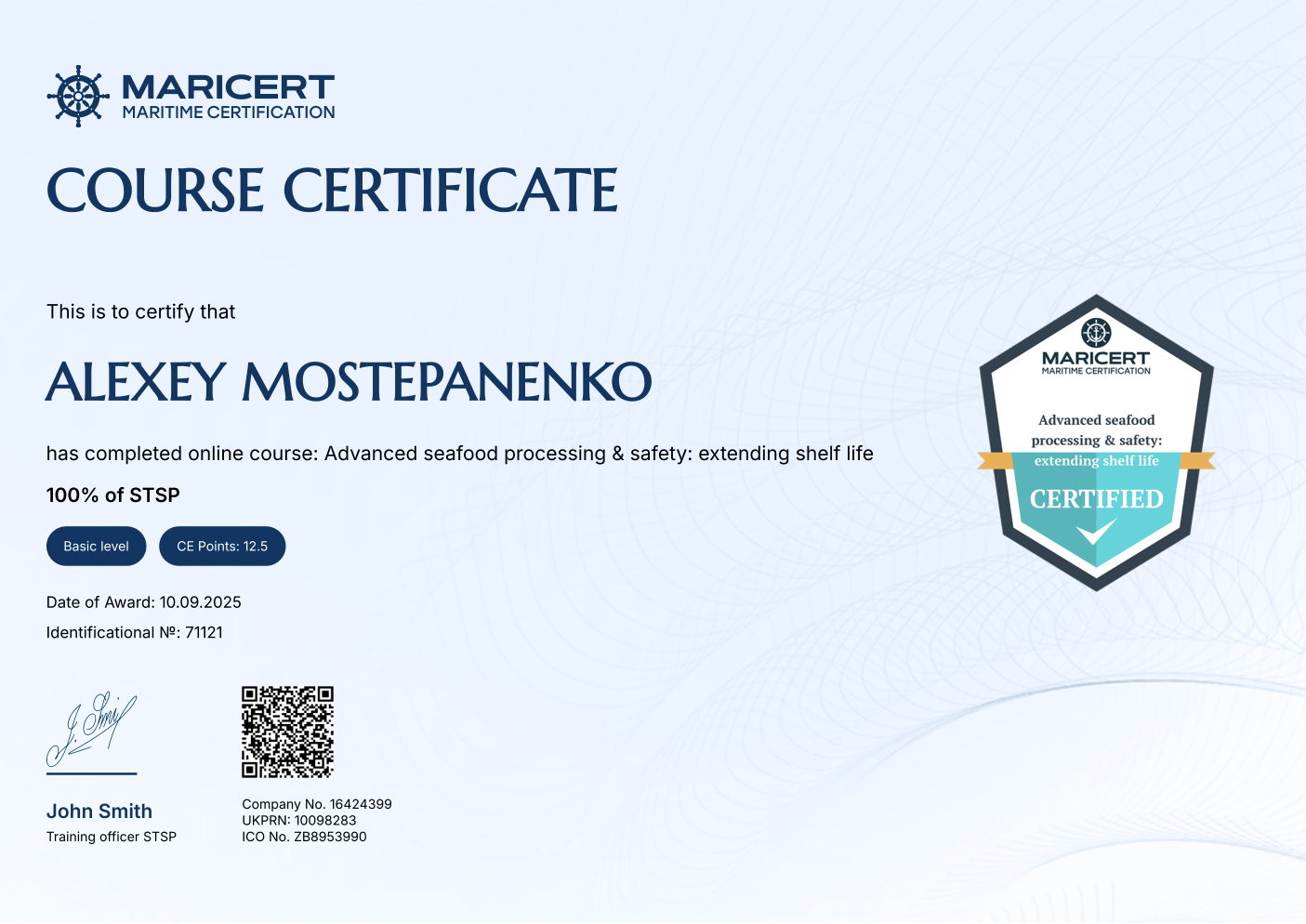 Certificate