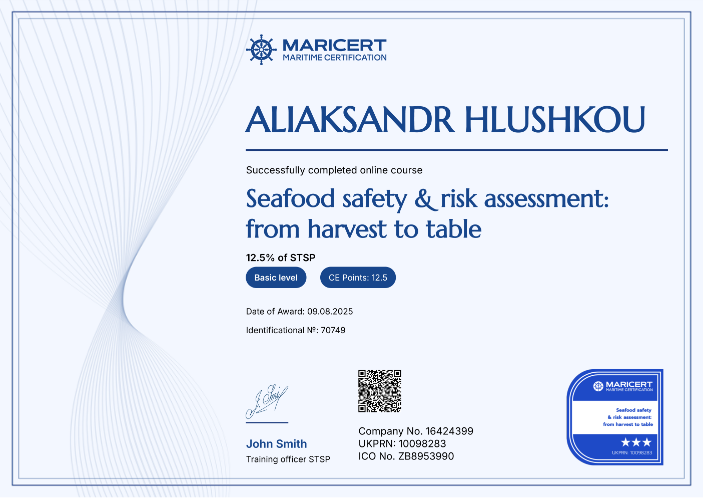 Certificate