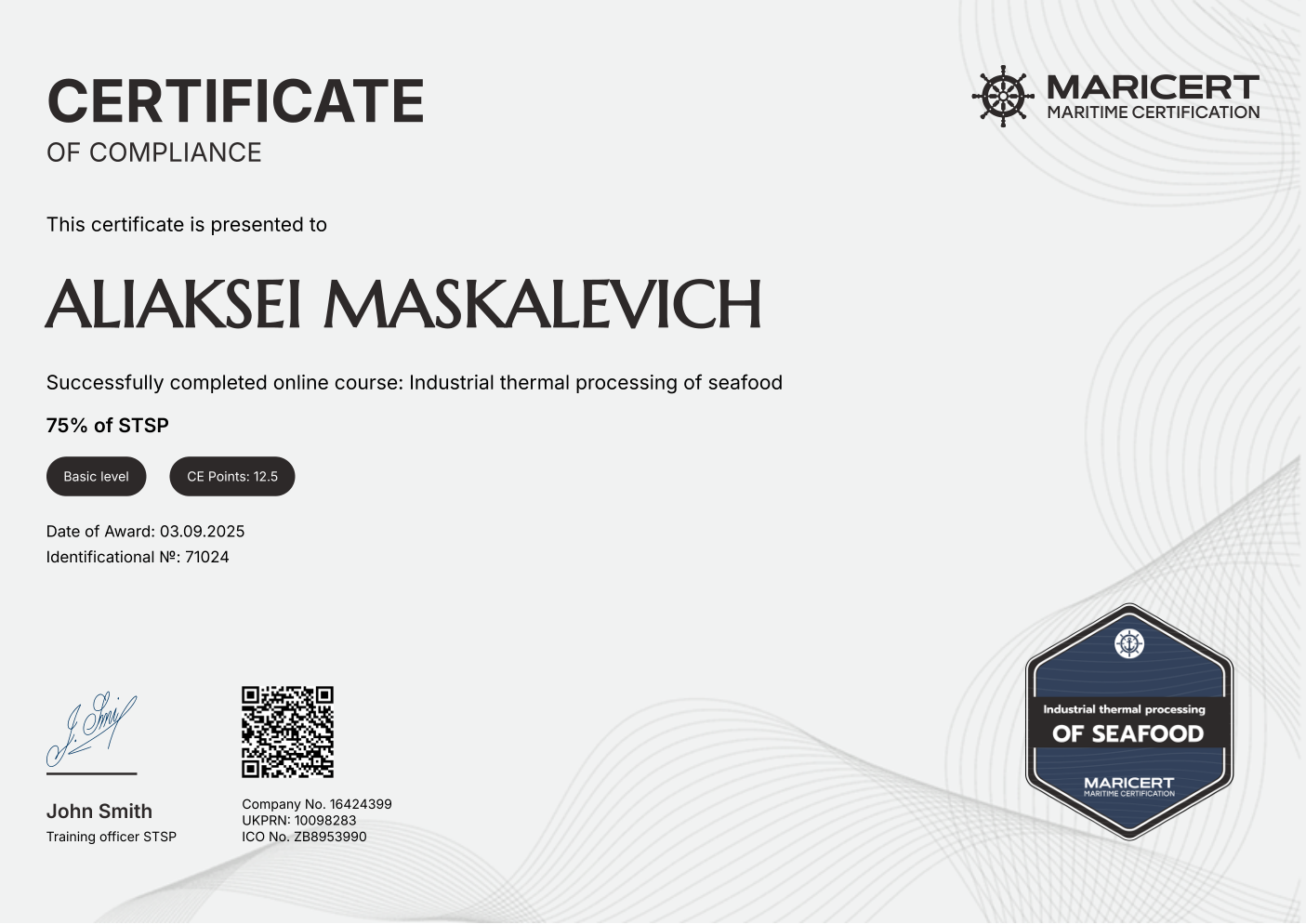 Certificate