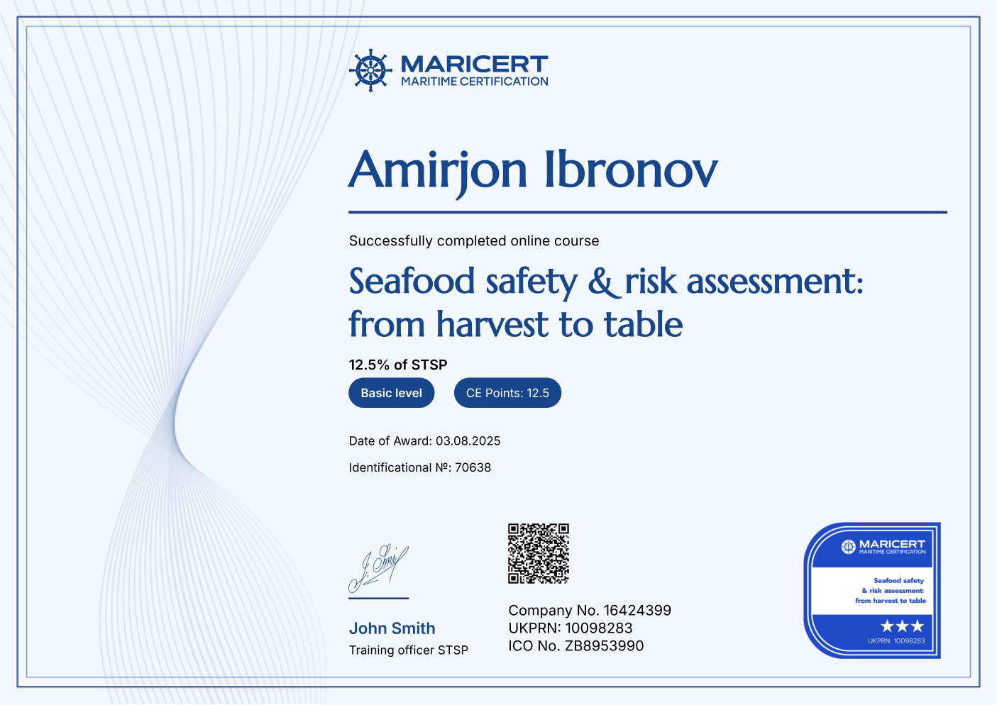 Certificate
