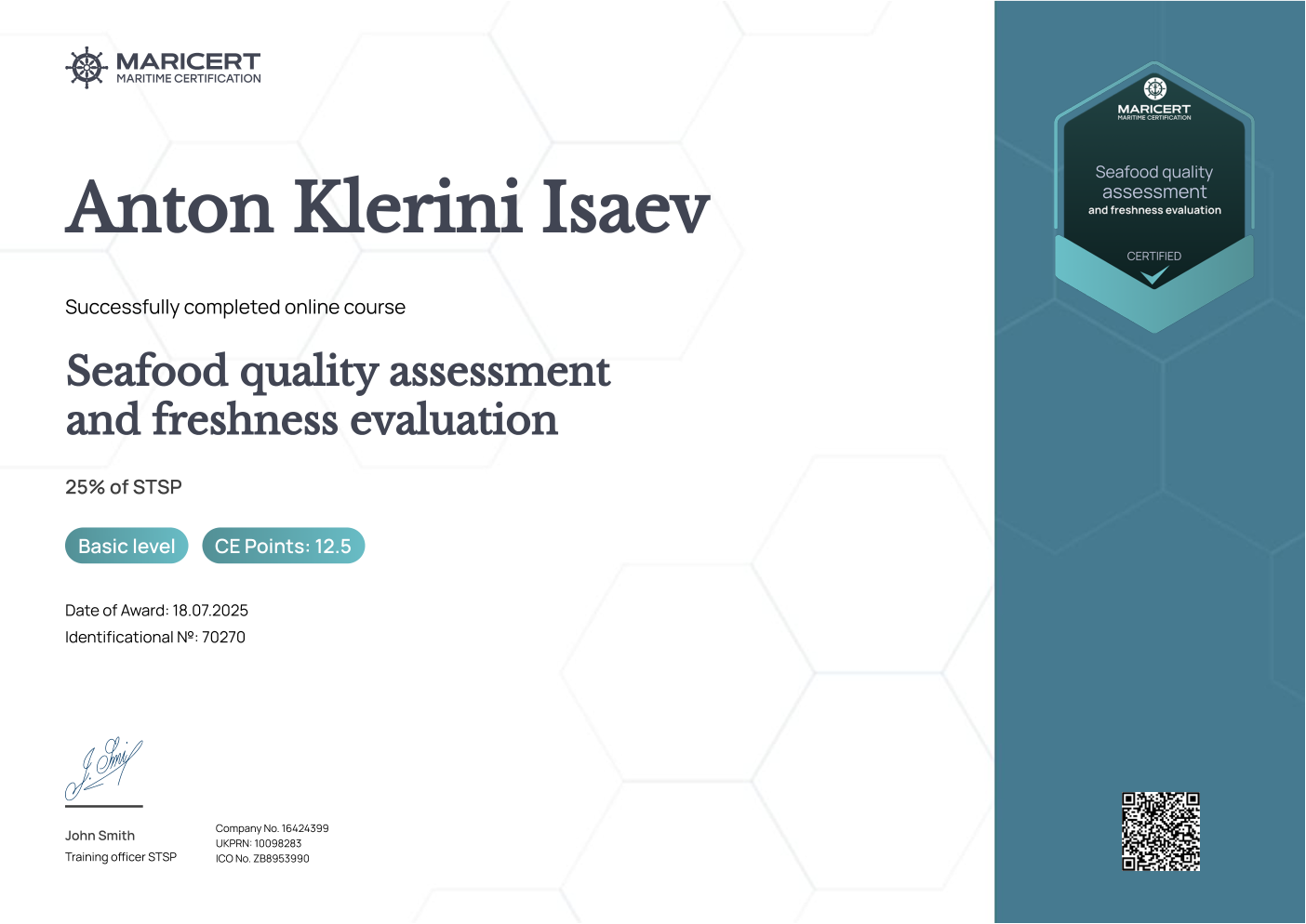 Certificate