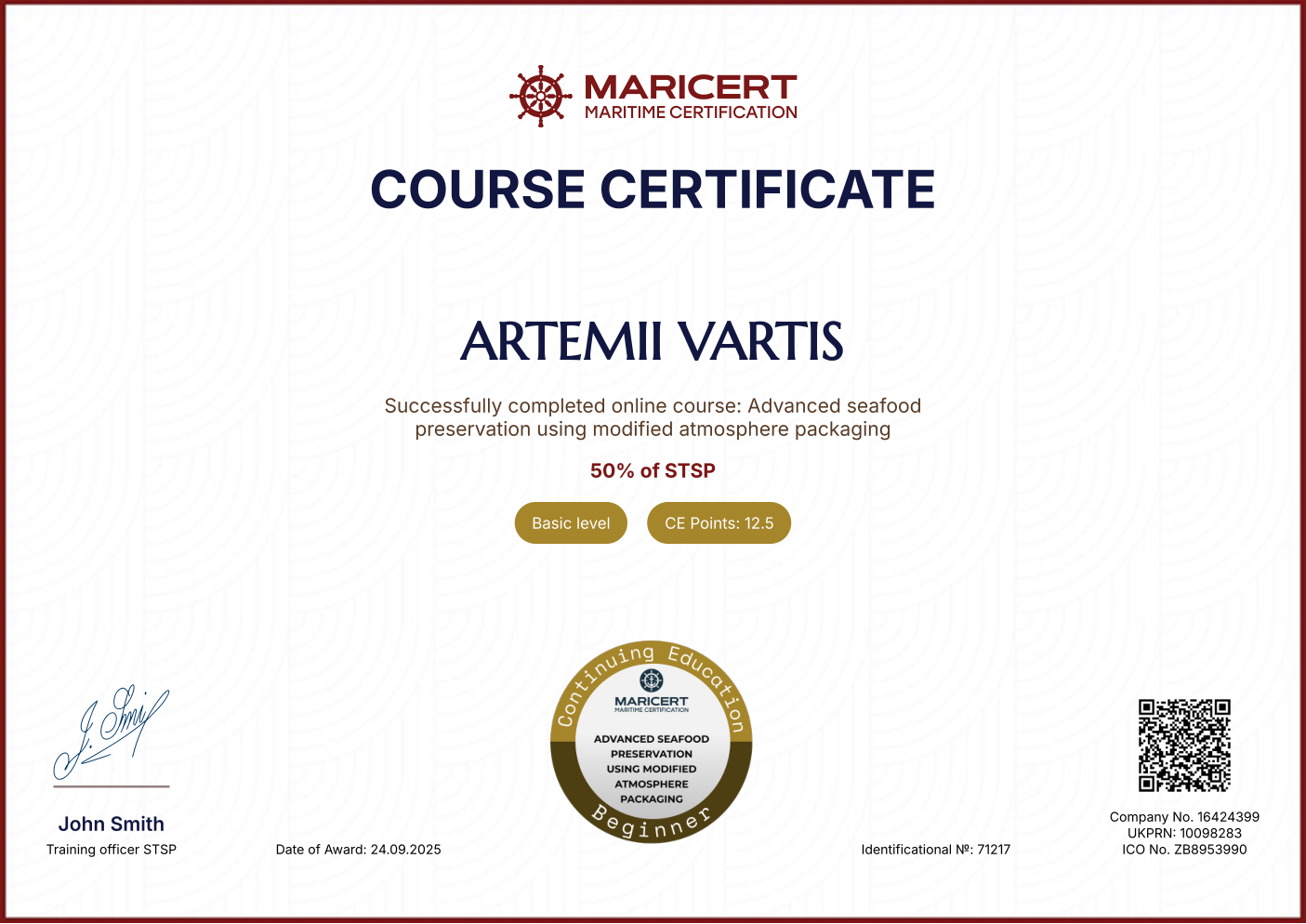 Certificate