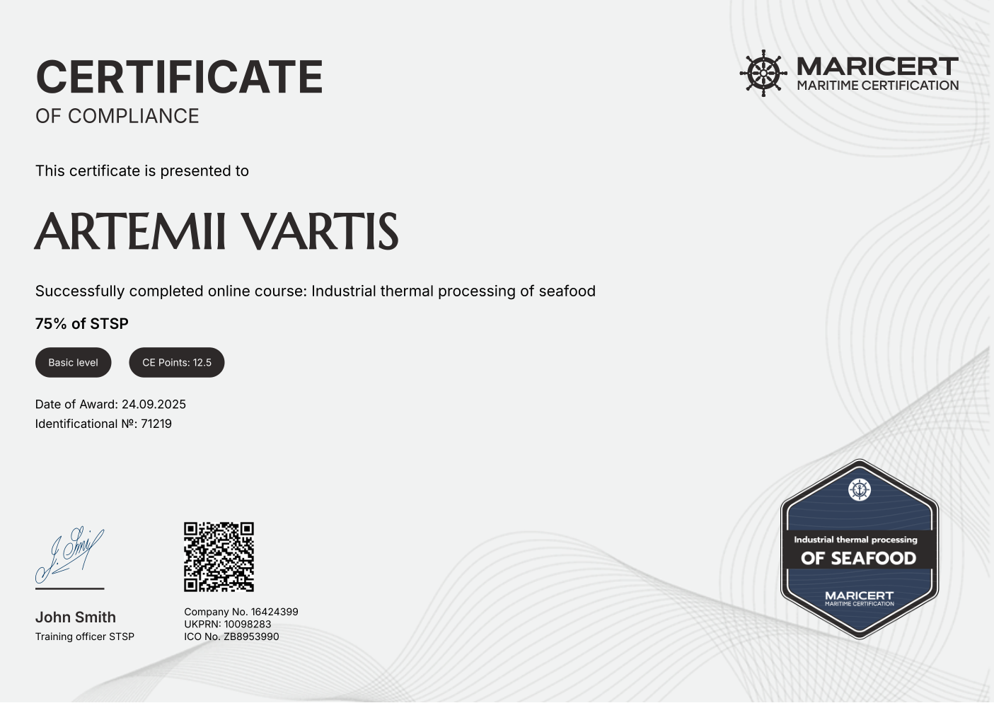 Certificate