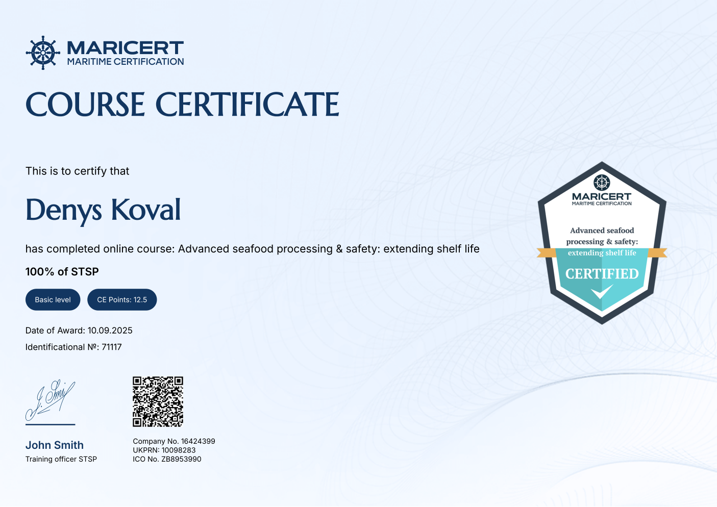 Certificate