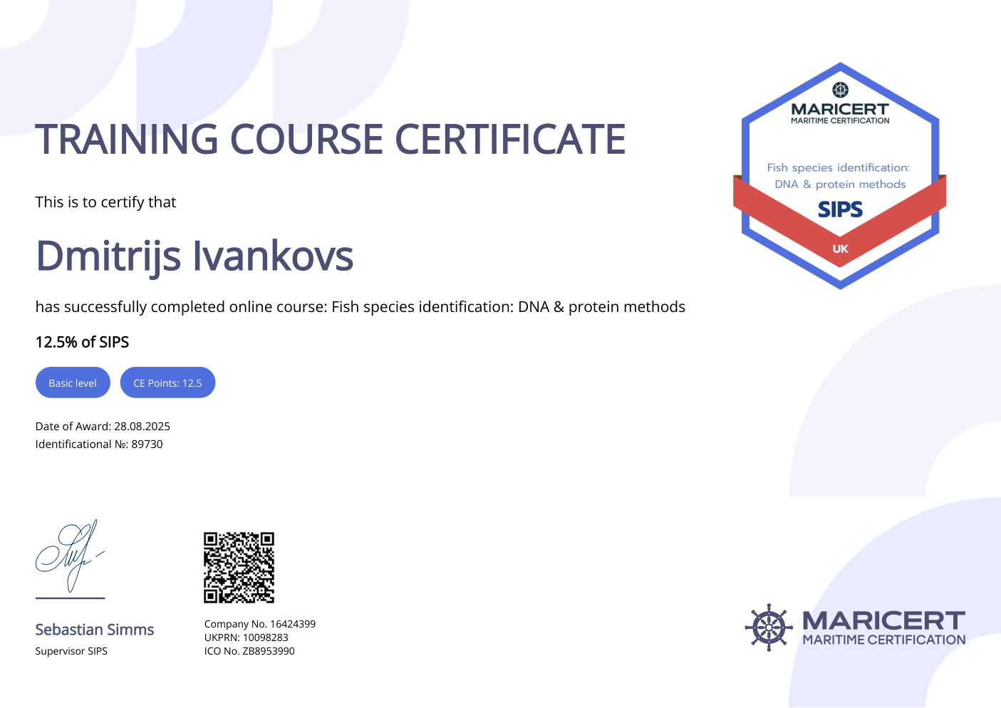 Certificate