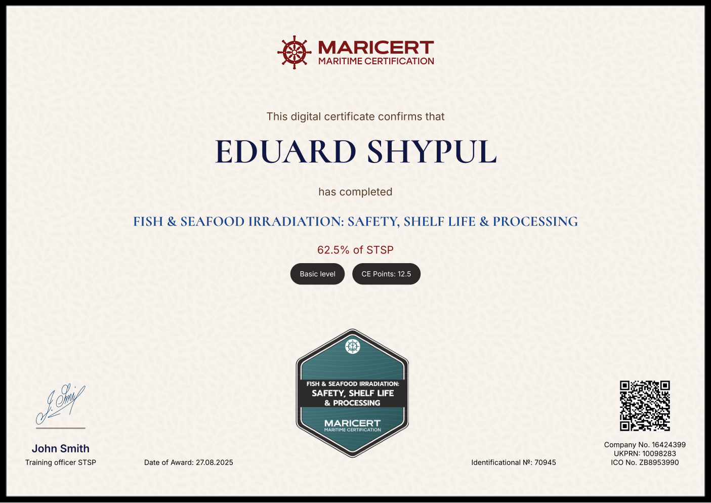 Certificate