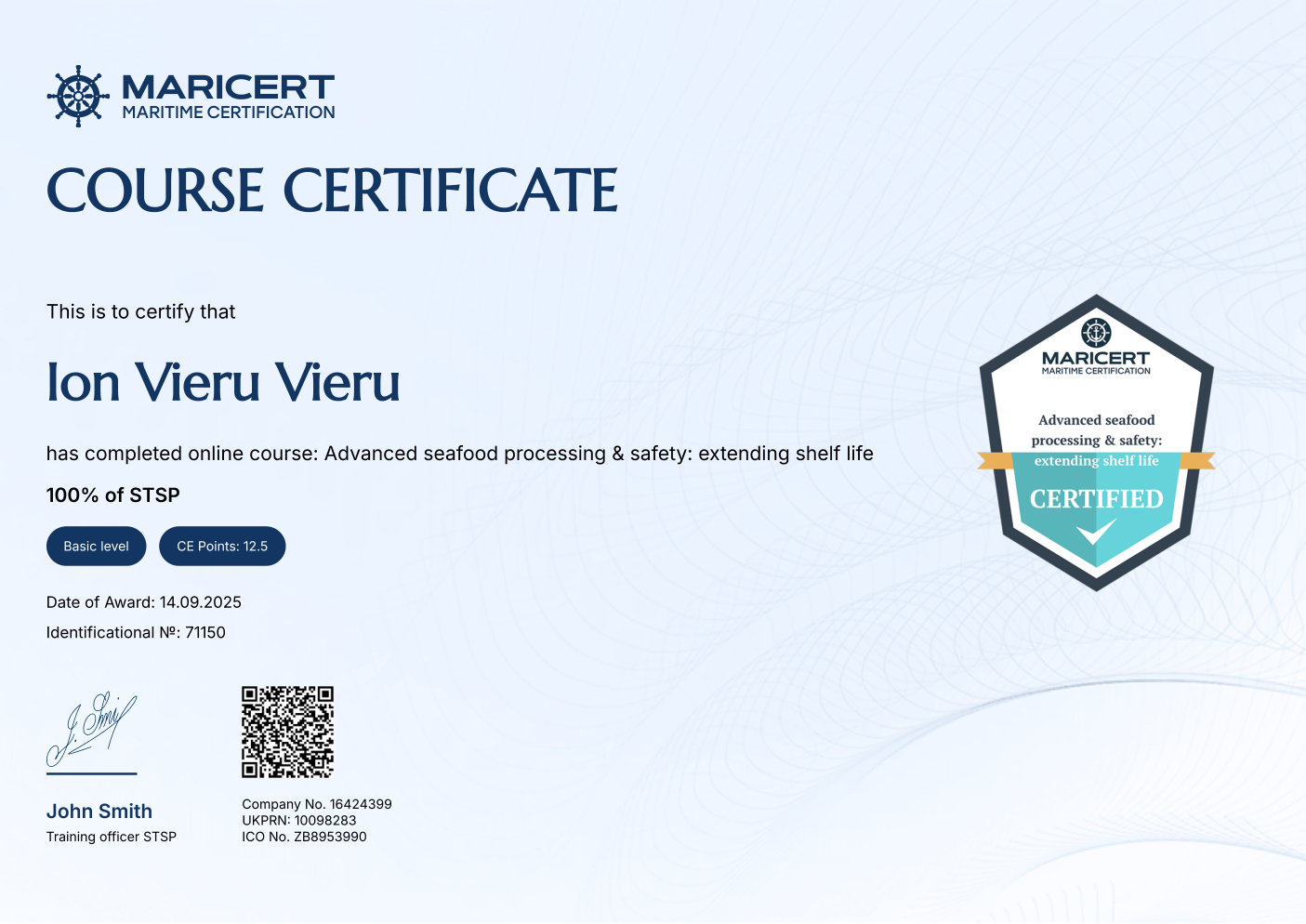 Certificate