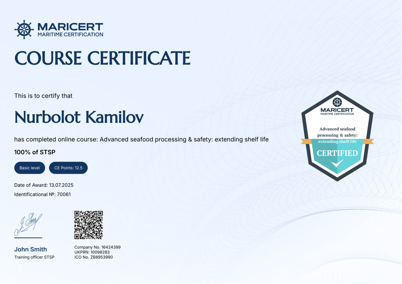 Certificate