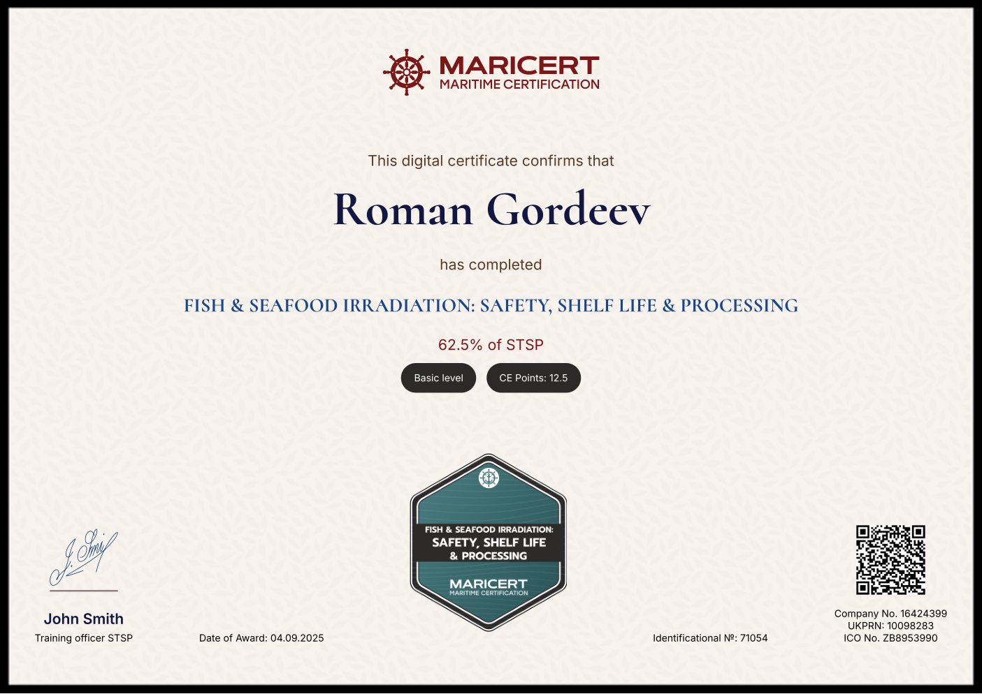 Certificate