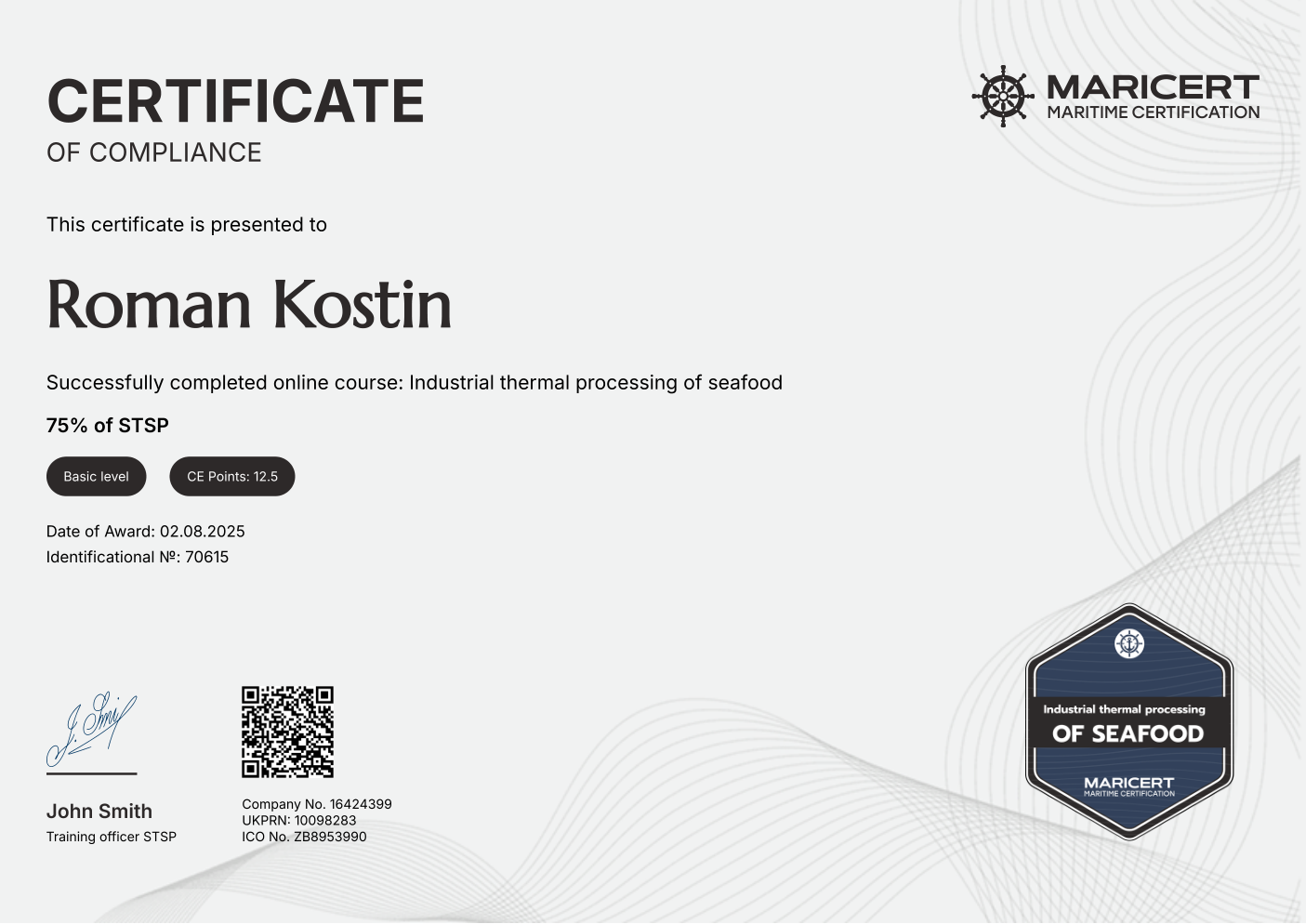 Certificate