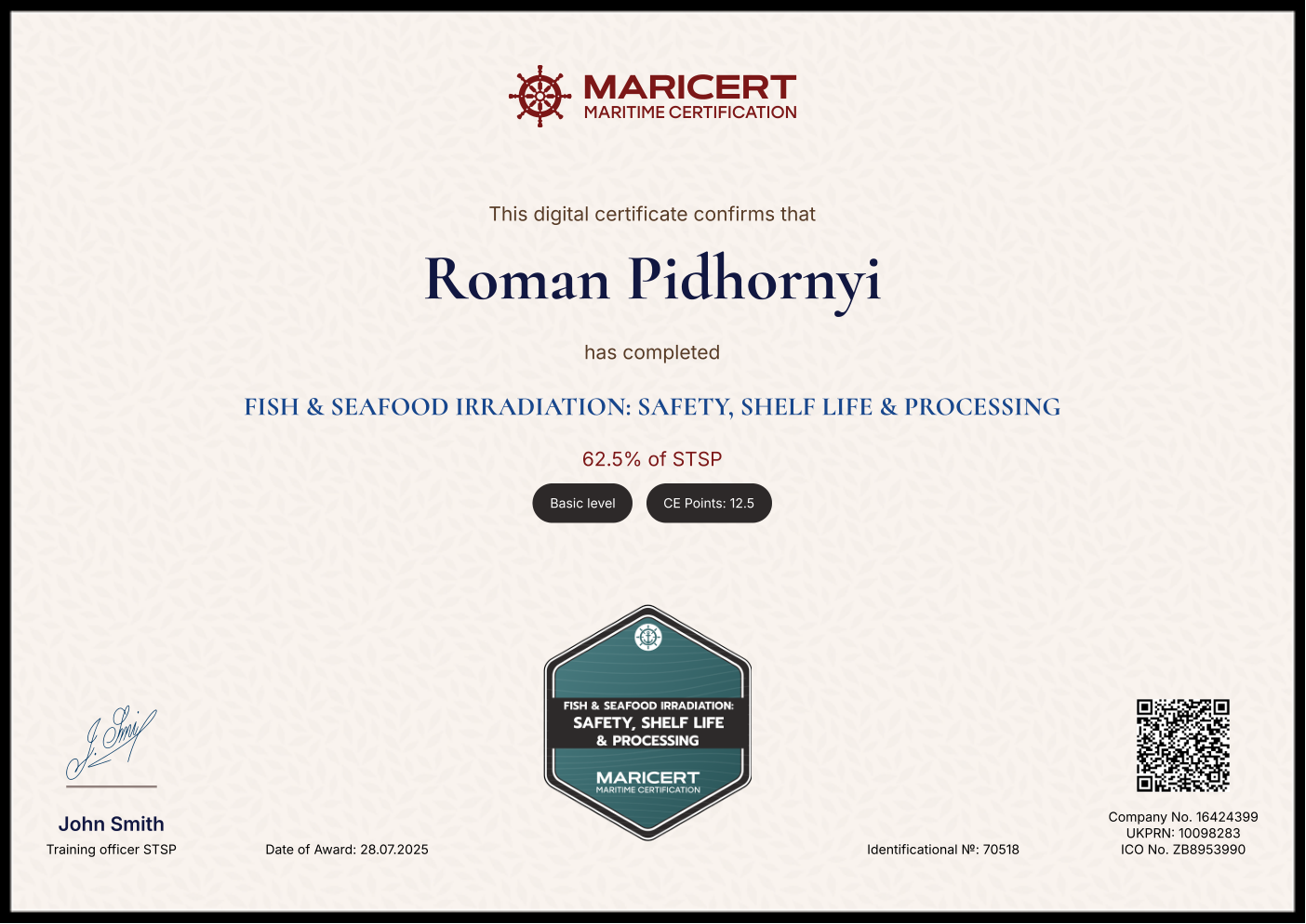 Certificate
