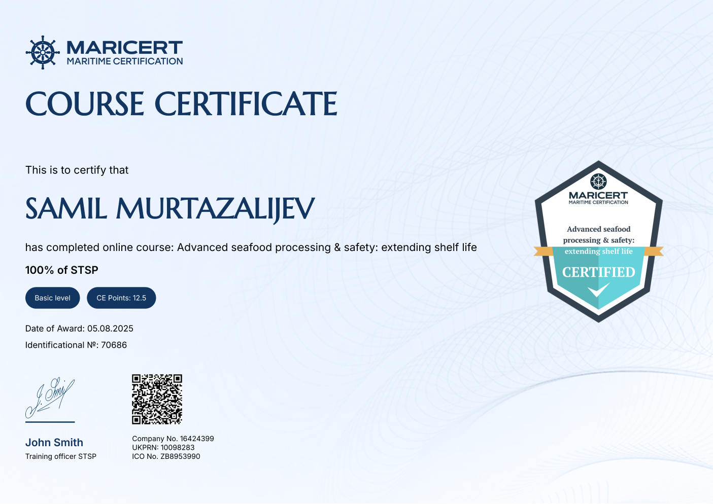 Certificate
