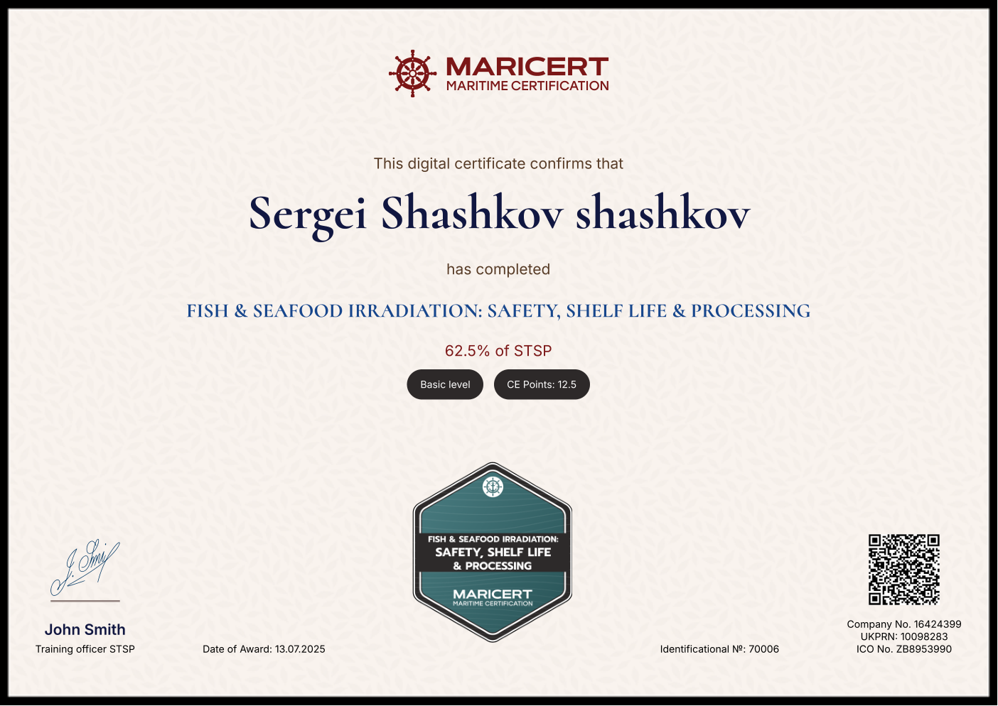 Certificate