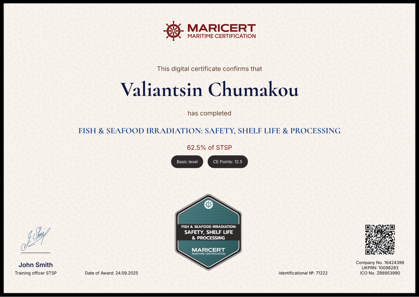Certificate