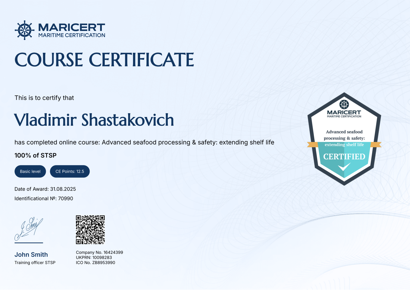 Certificate
