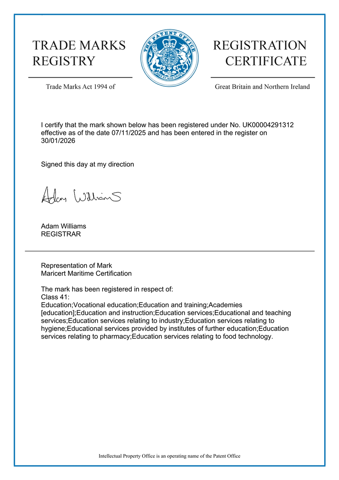 Trade Marks Registry